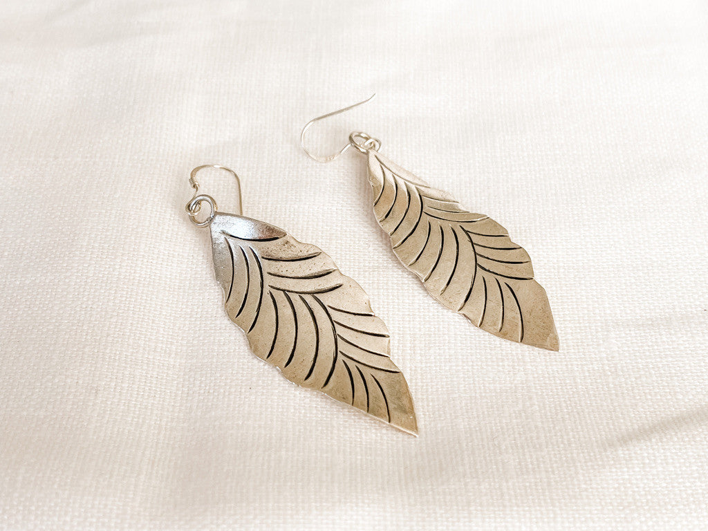 HILL TRIBE • SAVAN LEAF EARRINGS