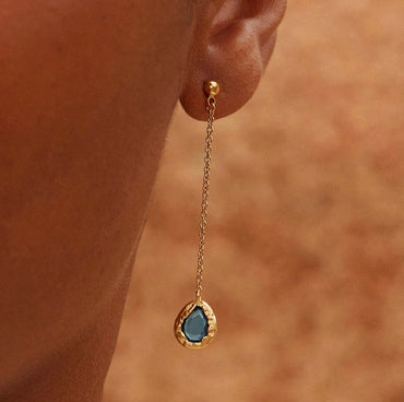 LYSIA CERULEAN BLUE LONG EARRINGS