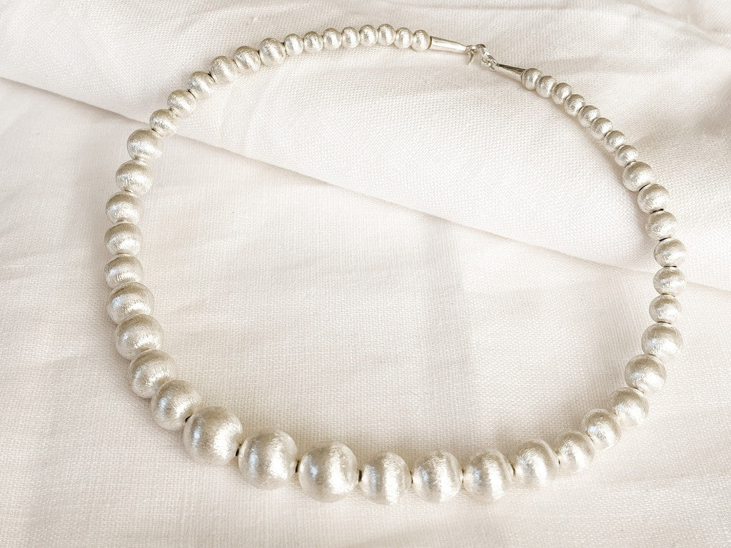 HILL TRIBE • MEKONG FINE SILVER BEAD NECKLACE