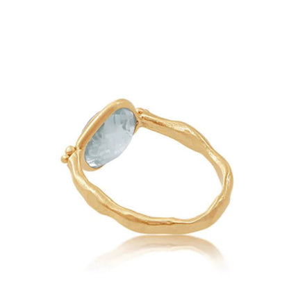 TEAR OF JOY RING • AQUAMARINE