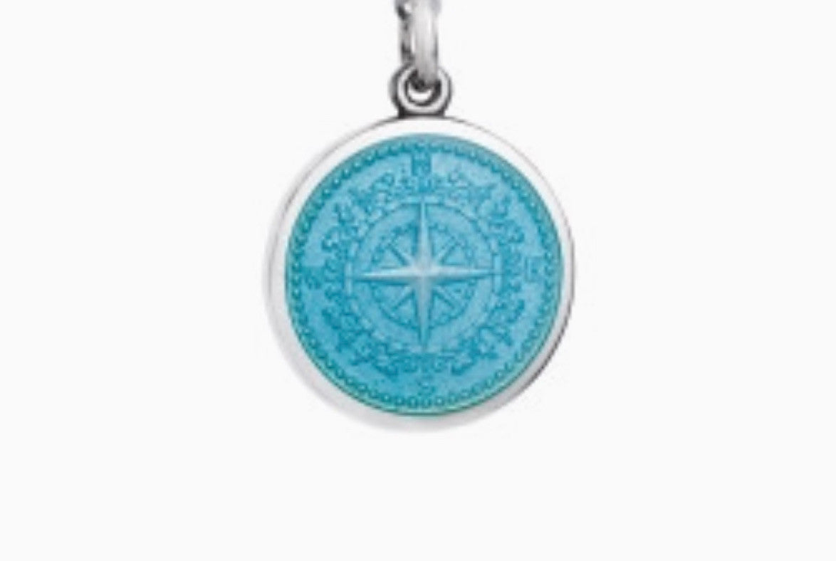 SMALL COMPASS ROSE PENDANT WITH 16" PETIT ROLO CHAIN