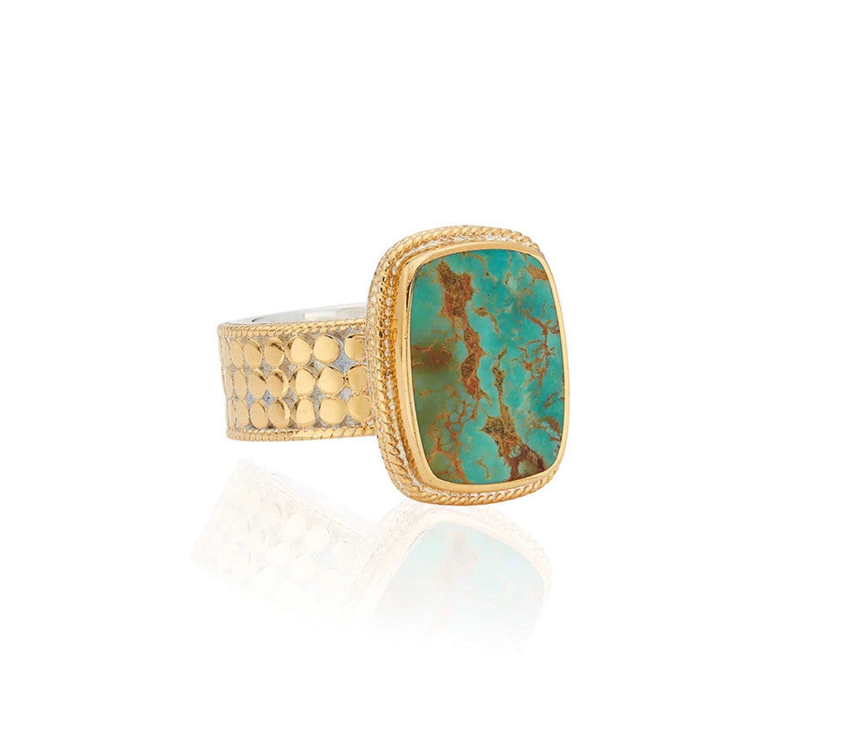 MEDIUM TURQUOISE CUSHION RING