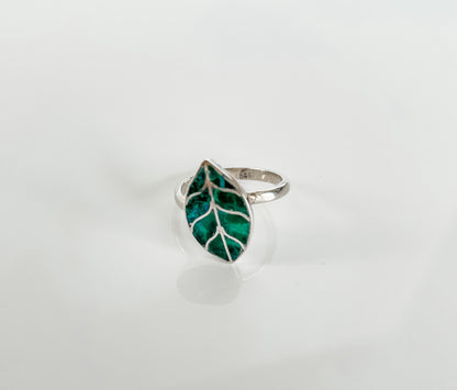 TURQUOISE LEAF RING