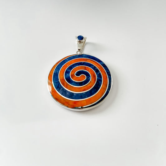 LAPIS AND CORAL PENDANT