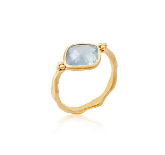 TEAR OF JOY RING • AQUAMARINE