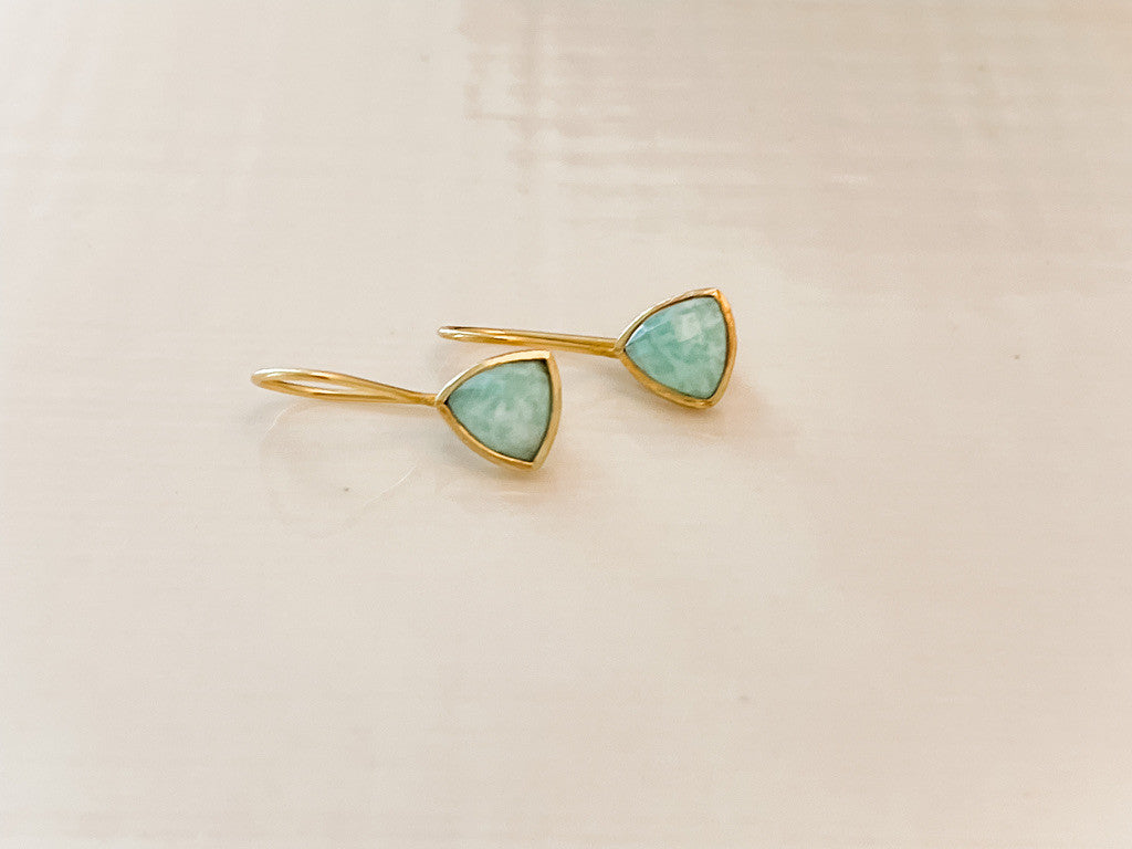 TRIANGLE AMAZONITE EARRINGS