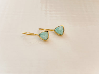 TRIANGLE AMAZONITE EARRINGS