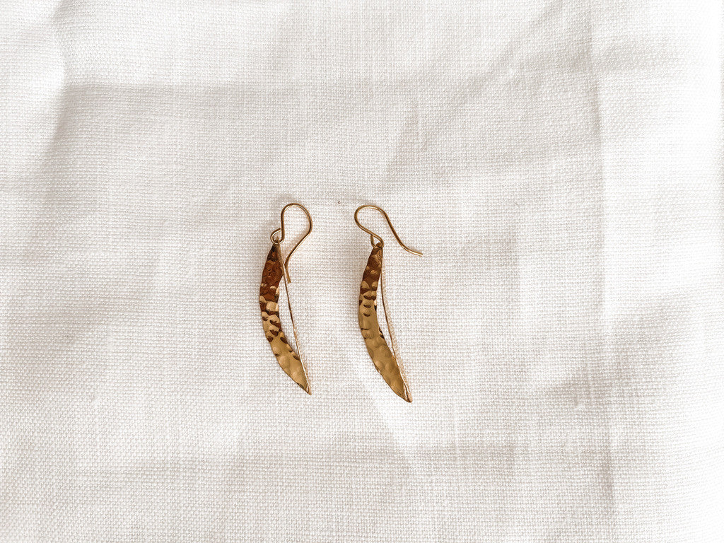 GOLD DIMENSIONAL LEAVES EARRINGS