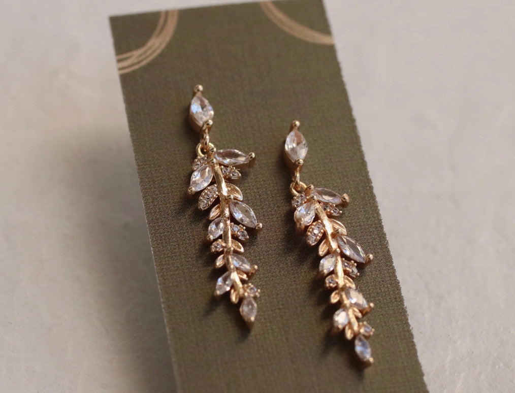 FEATHER FERN DROP EEARRINGS