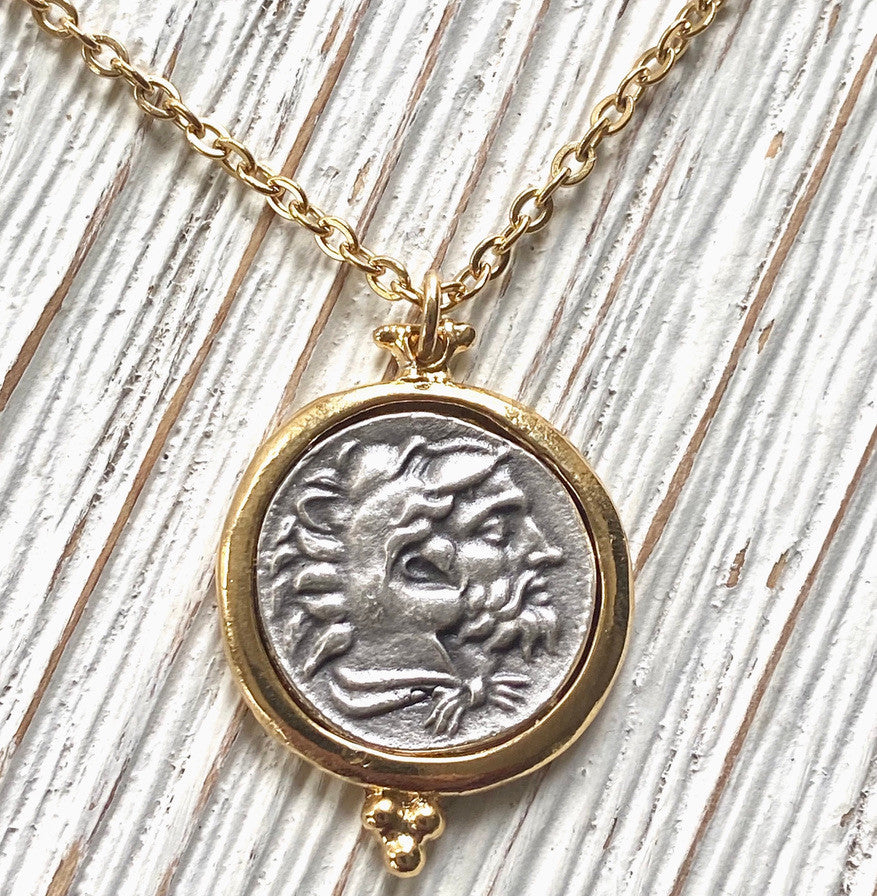 GREEK HORSE COIN NECKLACE