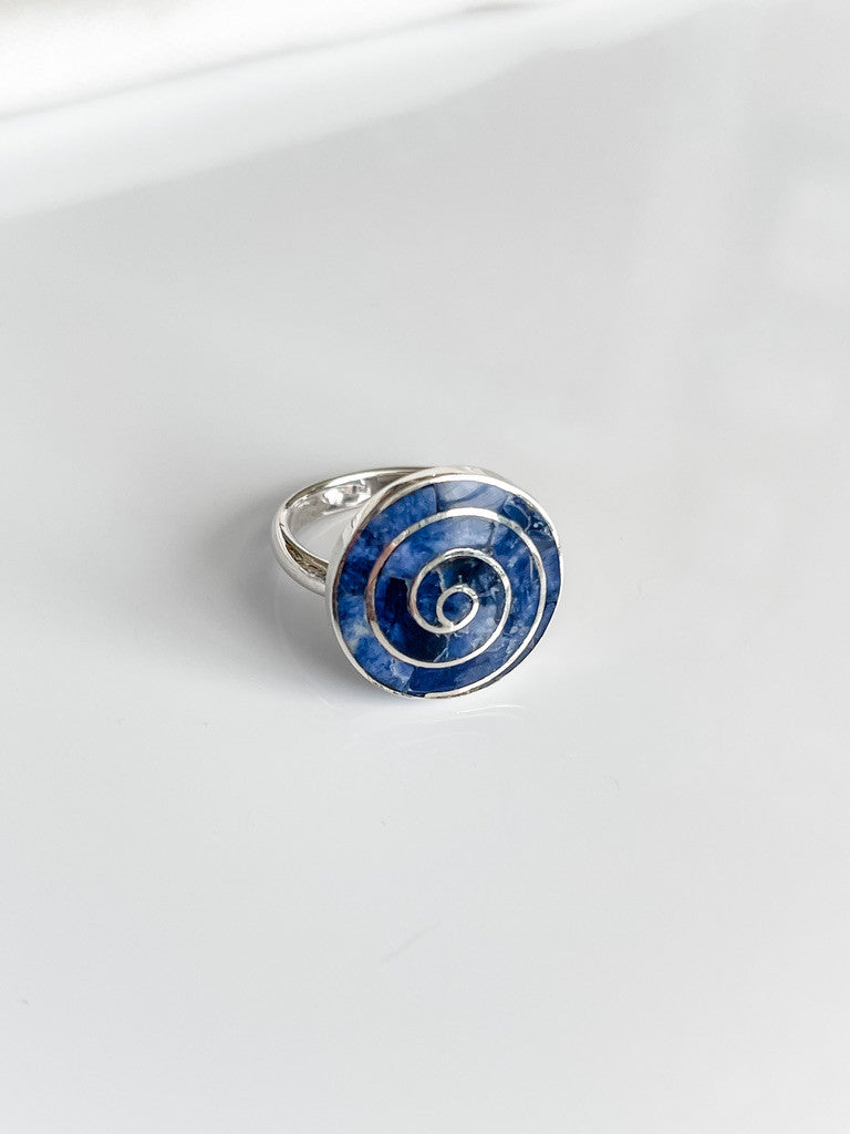 STERLING SILVER LAPIS INLAY RING