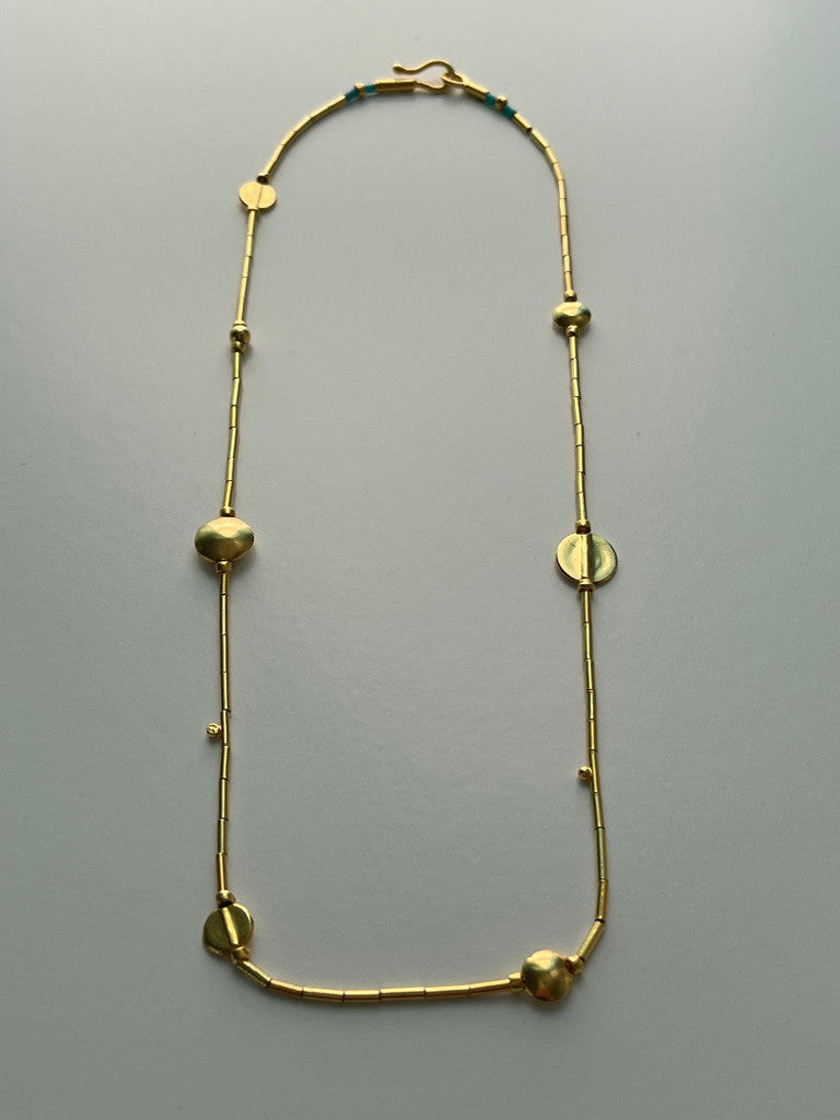 24K GOLD VERMEIL NECKLACE - BLUE