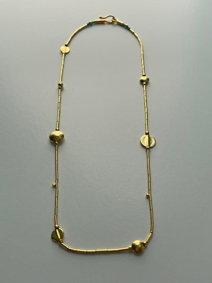 24K GOLD VERMEIL NECKLACE - BLUE