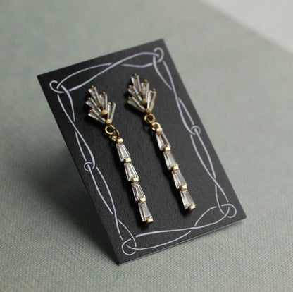 ART DECO CRYSTAL CHRYSLER DROP EEARRINGS