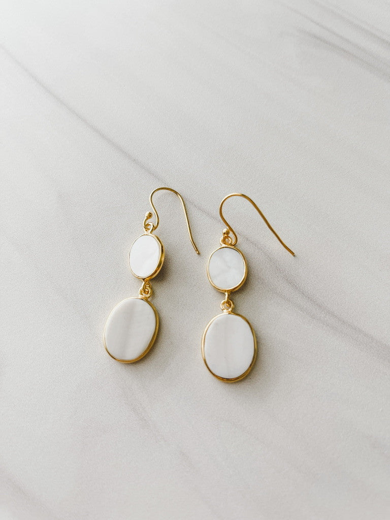 MOTHER OF PEARL DANGLE EARRINGS