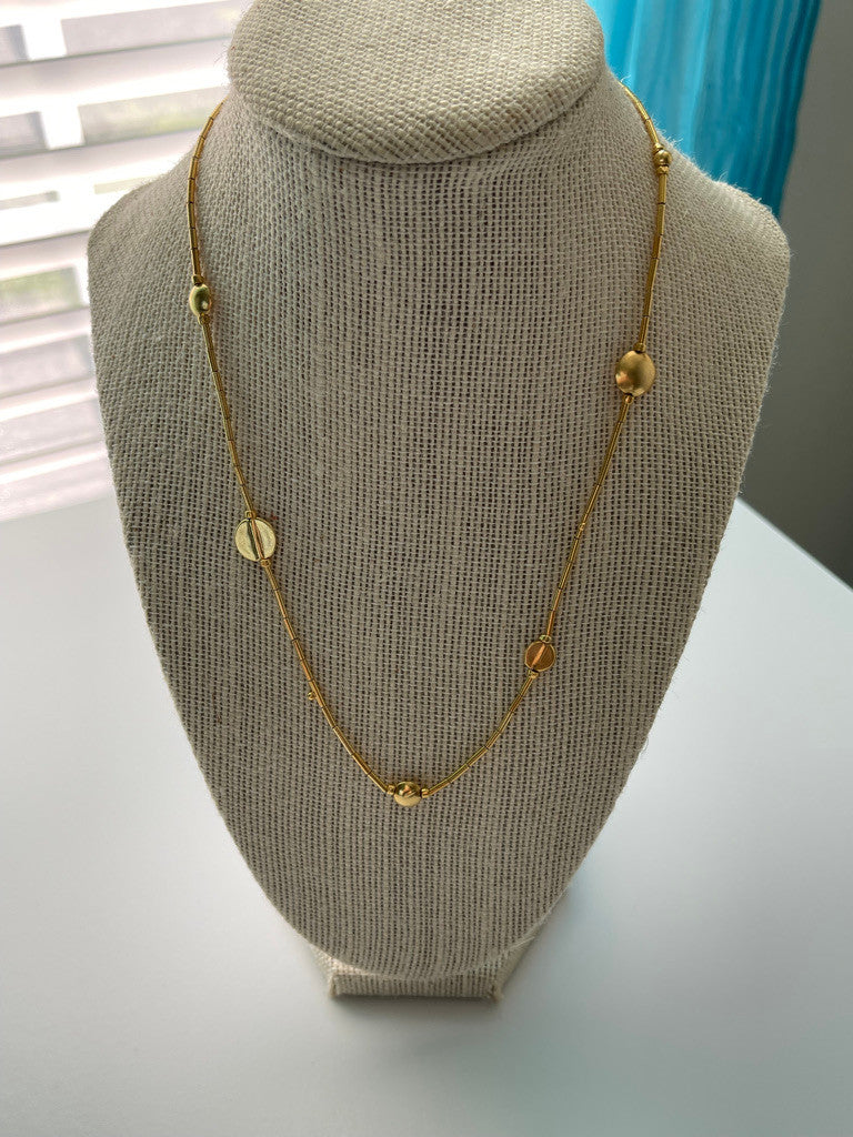 24K GOLD VERMEIL NECKLACE - BLUE