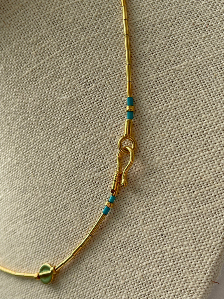 24K GOLD VERMEIL NECKLACE - BLUE