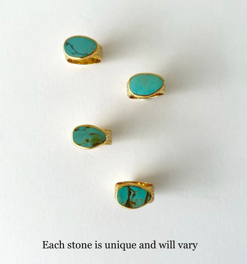 TURQUOISE ASYMMETRICAL COCKTAIL RING