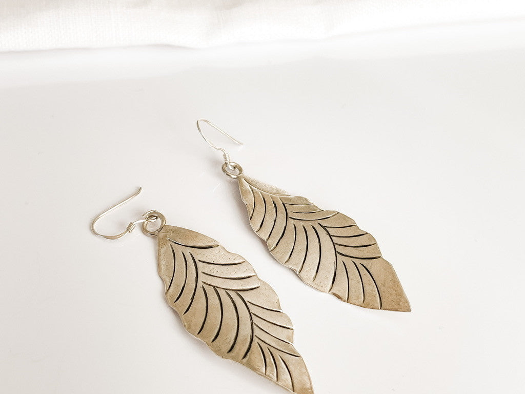 HILL TRIBE • SAVAN LEAF EARRINGS