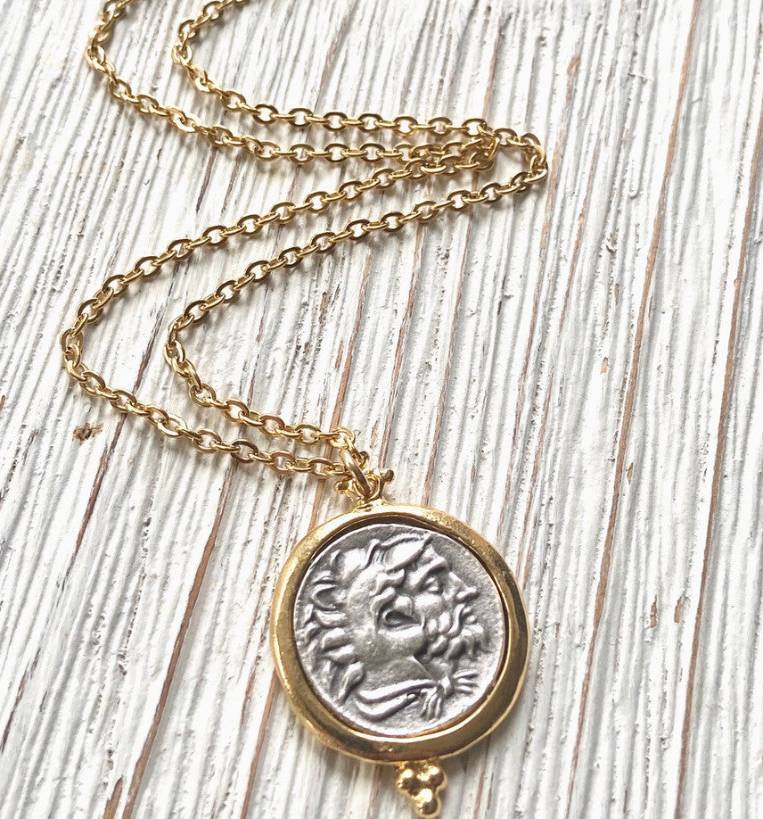 GREEK HORSE COIN NECKLACE