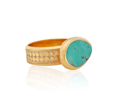 TURQUOISE ASYMMETRICAL COCKTAIL RING