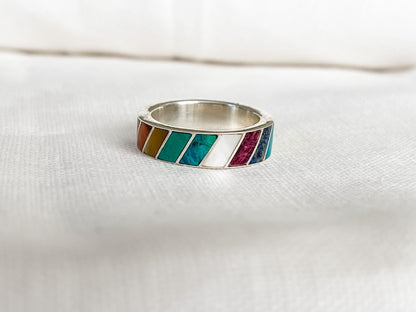 STERLING SILVER RAINBOW RING