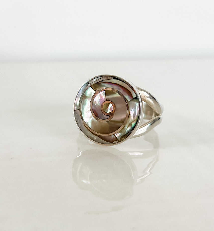 ABALONE STERLING SILVER RING