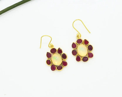 OPAL & RUBY EARRINGS