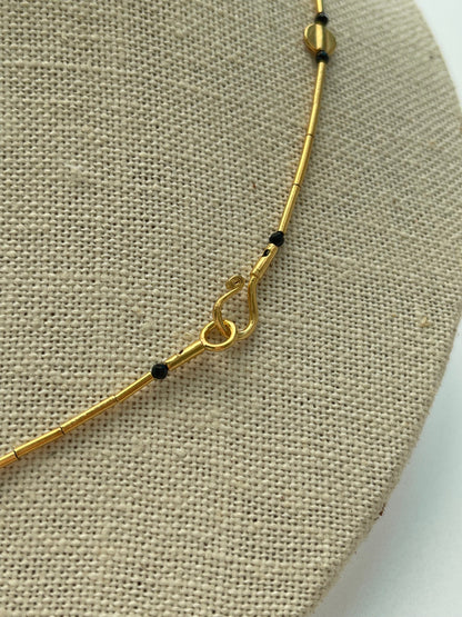 24K GOLD VERMEIL NECKLACE - BLK