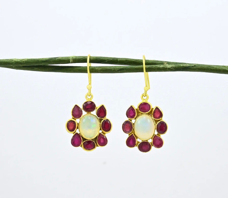 OPAL & RUBY EARRINGS