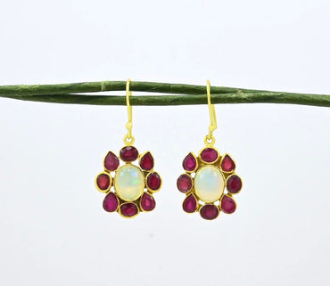 OPAL & RUBY EARRINGS