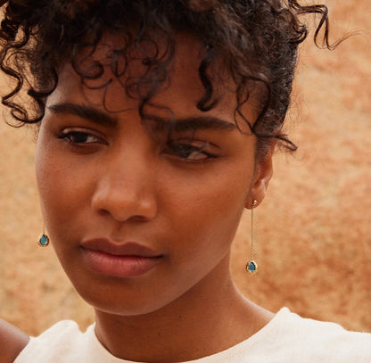 LYSIA CERULEAN BLUE LONG EARRINGS