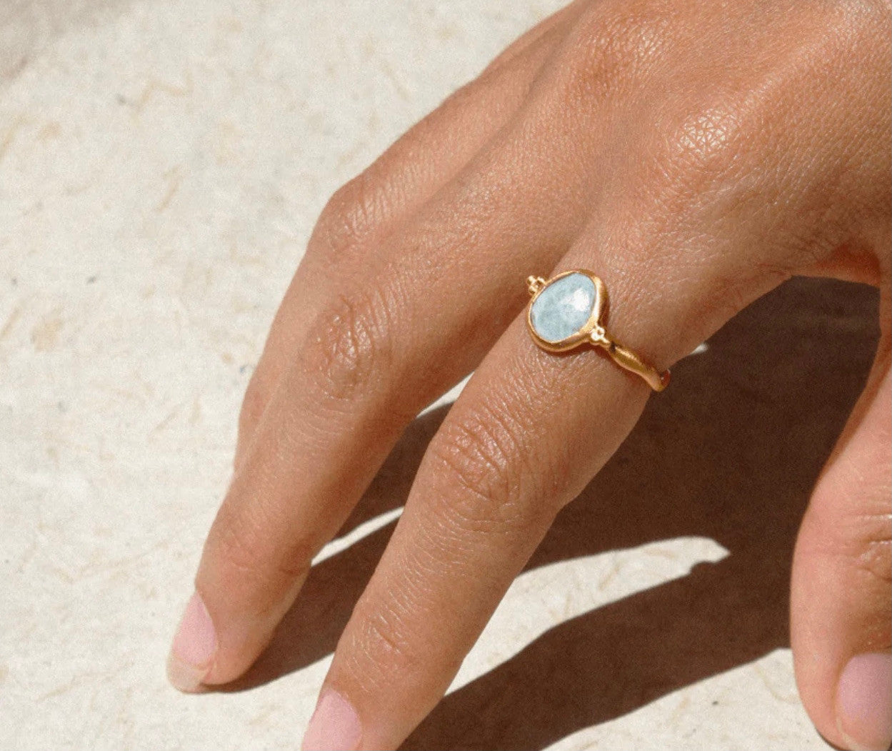 TEAR OF JOY RING • AQUAMARINE