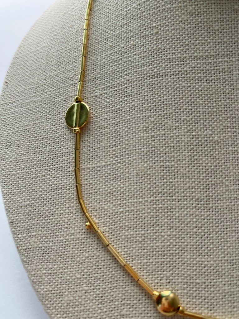 24K GOLD VERMEIL NECKLACE - BLUE