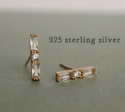 CLASSIC ART DECO BAGUETTE STUD EARRINGS