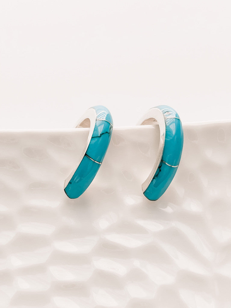 SMALL TURQUOISE HOOPS