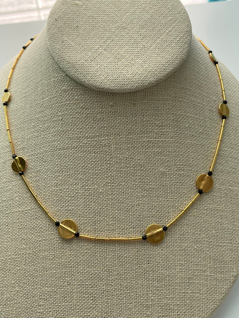 24K GOLD VERMEIL NECKLACE - BLK