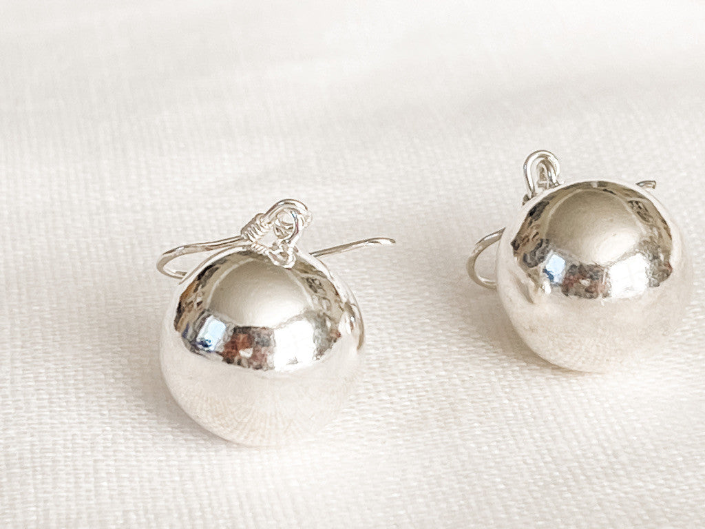 FINE SILVER BALL DROP EARRINGS