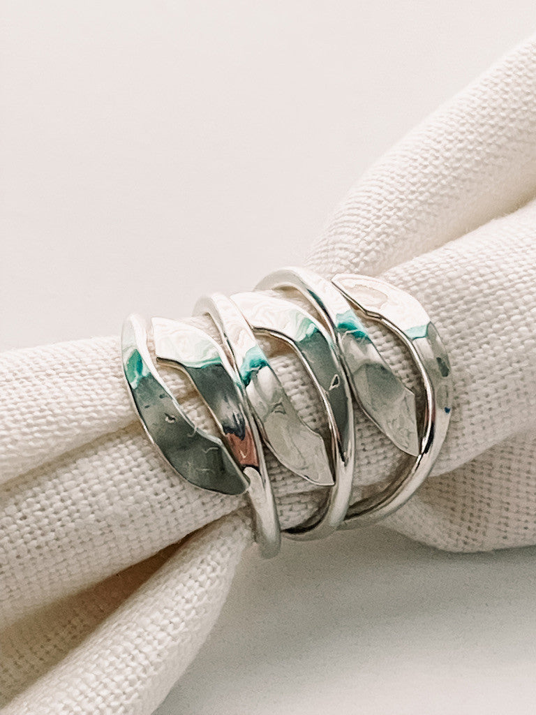 STERLING SILVER TRIPLE LEAF RING