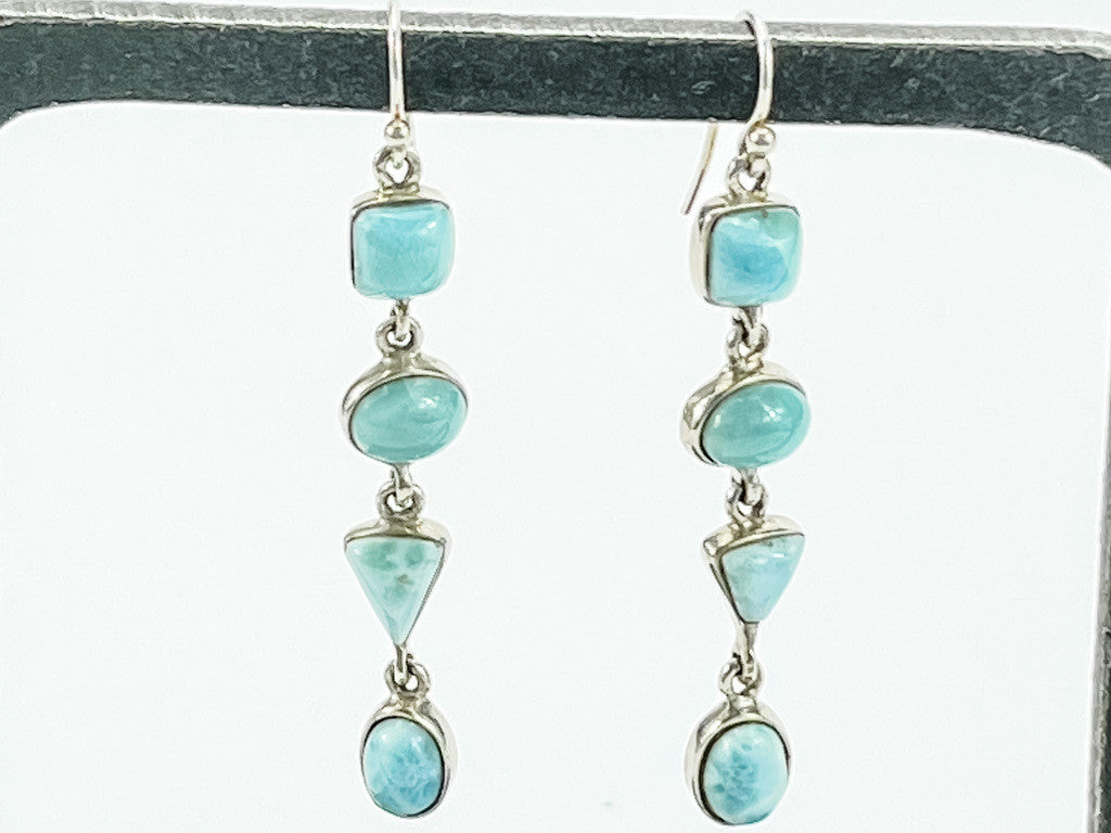 Sterling Silver and Larimar Drop Earrings