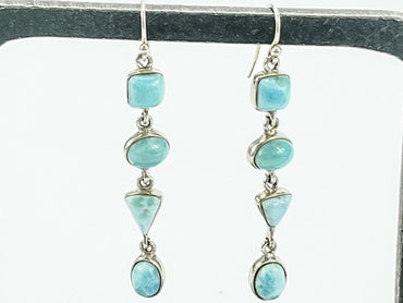 Sterling Silver and Larimar Drop Earrings