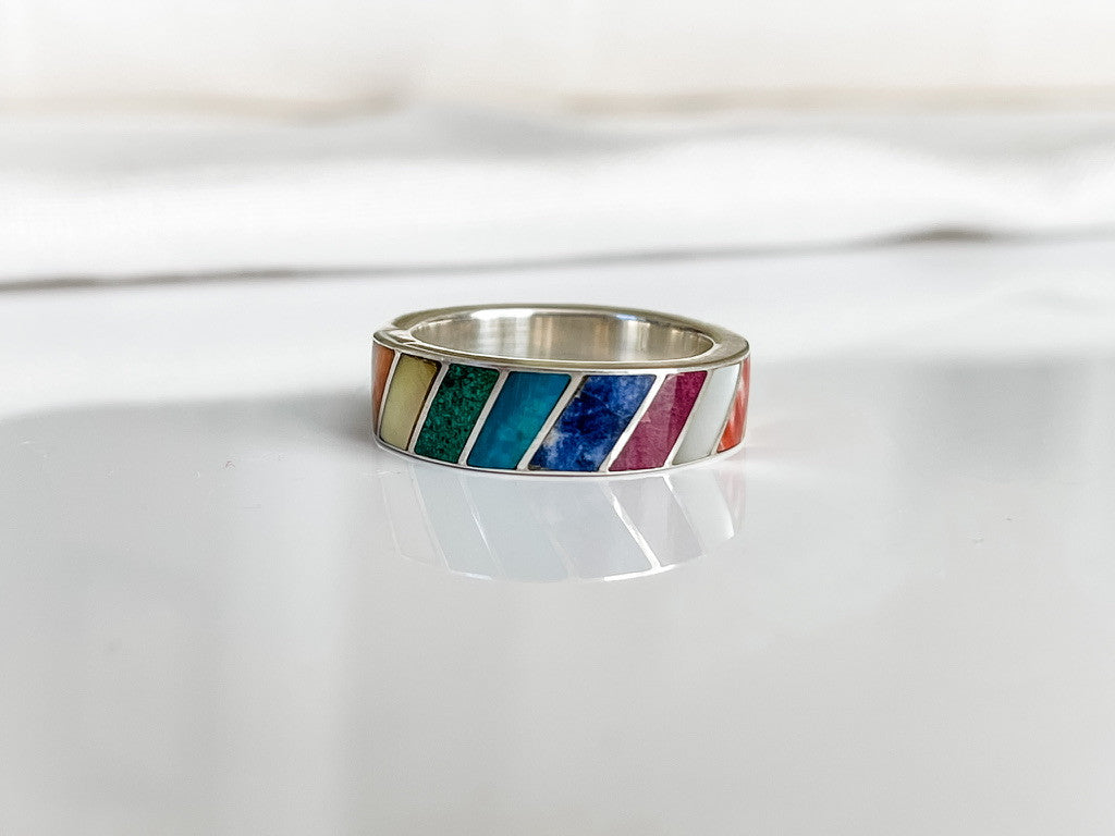 STERLING SILVER RAINBOW RING