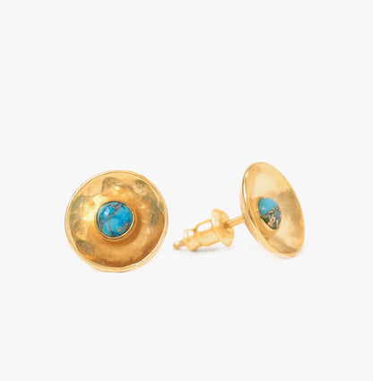 GOLD TURQUOISE VESSAL STUD