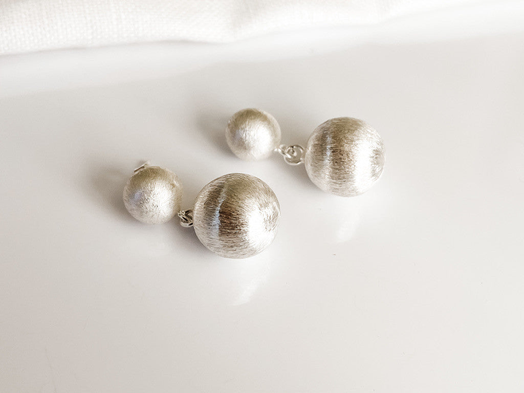 HILL TRIBE • CLASSIC SILVER WEAVE BALL POST EARRINGS