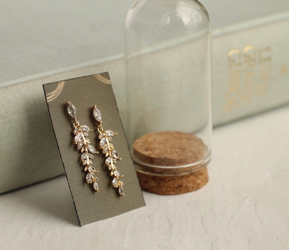 FEATHER FERN DROP EEARRINGS