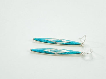 Sterling Silver and Turquoise Inlay Earrings