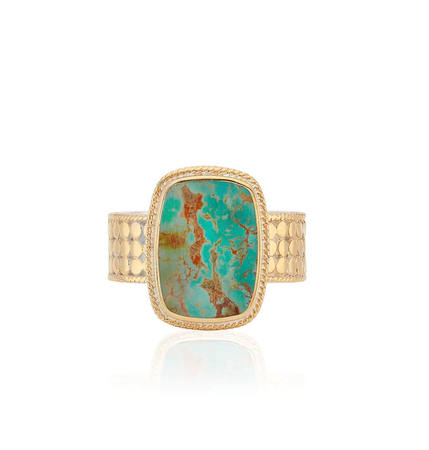 MEDIUM TURQUOISE CUSHION RING