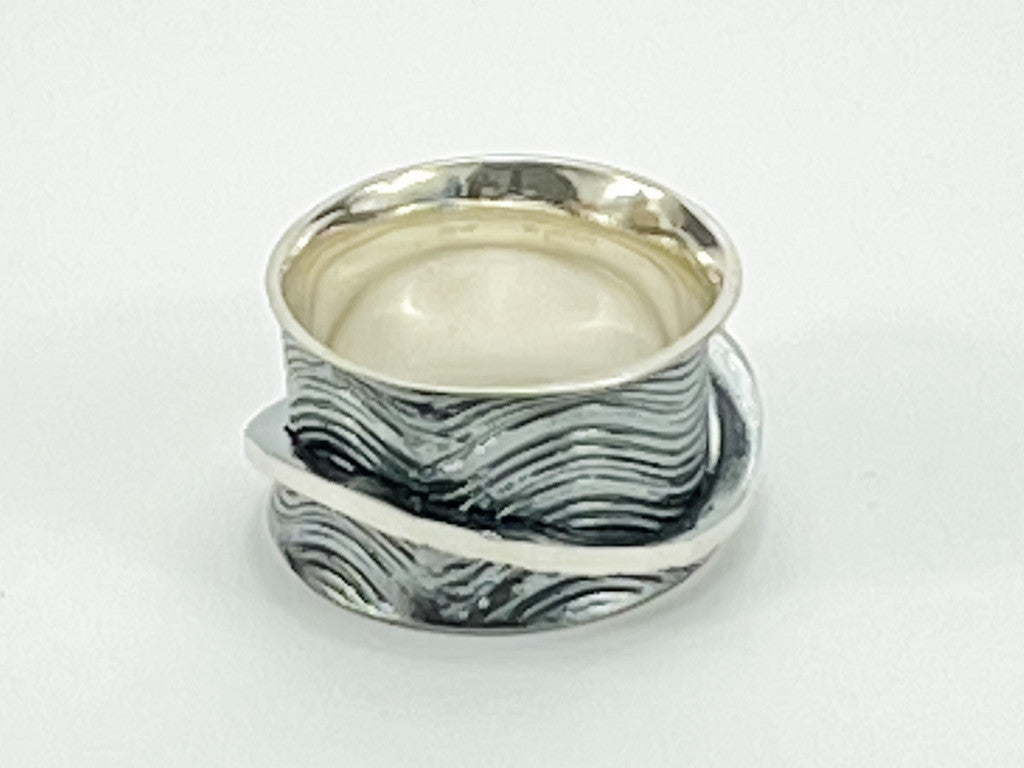 Sterling Silver Textured Floating Band Ring