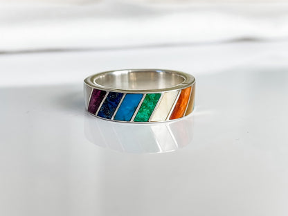 STERLING SILVER RAINBOW RING