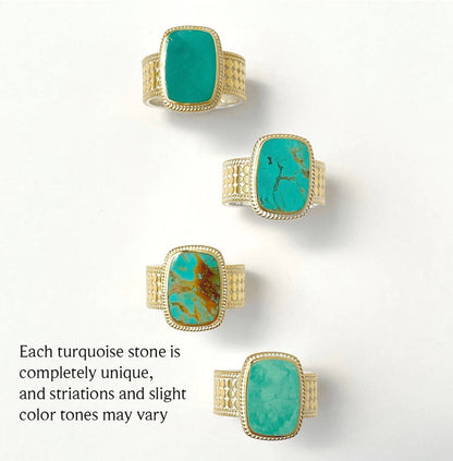 MEDIUM TURQUOISE CUSHION RING